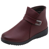 Niulatu Boots For Women 2025 Autumn And Winter Platform Rubber Leather Ankle Tabi Boots Fashion Wedge Heel Black Warm Shoes DJSE