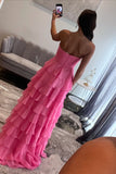 Niulatu A-Line Chiffon Tiered Long Prom Dress with HZ1007