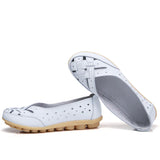 Niulatu Size 35-44 Summer Cut Out Women Genuine Leather Shoes Woman Ballet Flats Casual Sandals Women Loafers WSH2685 DJSE