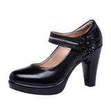 Niulatu 43 Block Heel Platform Shoes Women Pumps 2025 Spring High Heels Shoes Ladies Mary Jane SHoe Plus SIze Office Work Shoes DJSE
