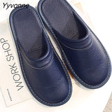 Niulatu men slippers luxury autumn winter flat shoes non-slip casual home rubber slippers male dad corcise leather shoes DJSE