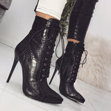 Niulatu Ankle Boots For Women High heels Fashion Pointed toe Ladies Sexy shoes 2025 New Lace-Up Bootswf76 DJSE