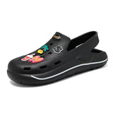 Niulatu Summer Sandals Couple Women Garden Shoes Green Cartoon Clogs Woman Slip On Sandals Comfort Nursing Shoes Flat Slippers DJSE