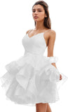 Niulatu Women's Puffy Ruffle Short Homecoming Dress Tull Tutu Prom Dress V Neck Formal Party HZ1007