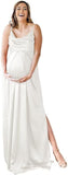 Niulatu Strap Maternity Bridesmaid Dress for Photoshoot Long Satin Leg Split Pregnant Prom Party HZ1007