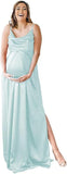 Niulatu Strap Maternity Bridesmaid Dress for Photoshoot Long Satin Leg Split Pregnant Prom Party HZ1007