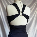 Niulatu Straps Navy Blue Ombre Long Backless Prom Dress Evening Dress HZ0113