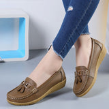 Niulatu Women Flats Ballet Shoes Cut Out Leather Breathable Moccasins Women Boat Shoes Ballerina Ladies Casual Shoes DJSE