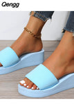 Niulatu Wedges Slippers for Women 2025 Summer Chunky Platform Wedge Heels Sandals Woman Light Thick Sole Beach Shoes Mujer DJSE