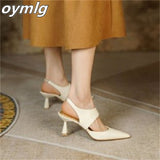 Niulatu Temperament Baotou stiletto sandals women's 2025 summer new women's shoes wear one word with pointed toe high heels women DJSE