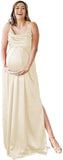 Niulatu Strap Maternity Bridesmaid Dress for Photoshoot Long Satin Leg Split Pregnant Prom Party HZ1007