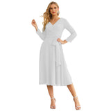 Niulatu Chiffon Bridesmaid Dress V-Back Waist Belt Formal Prom Gown Mother of The Bride Wedding HZ1007