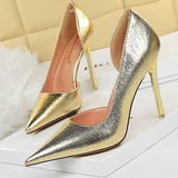 Niulatu Shoes High Heels Gold Sliver Black Champagne Women Pumps Sexy Wedding Shoes Stiletto Heels Female Shoes Plus Size 43 DJSE