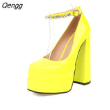 Niulatu Strap Super Thick High Heels Platforms Pumps For Women Casual Spring Summer Shallow Party Chunky Shoes Ladies DJSE