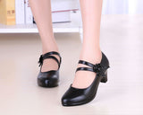 Niulatu Leather Black OL Work Shoes Women Low Heels Pumps 2025 Spring New Lady Casual Shoes Flower Pumps For Womens DJSE