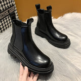 Niulatu Women Short Boots 2025 Ladies Leather Ankle Boots Autumn Platform Motorcycle Shoes For Woman's Punk 36-42 Winter Pearl Rivet Sho DJSE