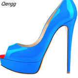 Niulatu leather 14cm women's shoes European and American fight color fish mouth fine with high heels young daily shoes DJSE