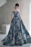 Niulatu Style Detachable Sleeve Long Prom Dress Unique Formal Evening Dress HZ1007