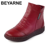 Niulatu Winter Plus Velvet Leather Mother Shoes Women Boots Round Head Thick Bottom Waterproof Leather Woma Knight Boots DJSE