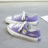 Niulatu New Korean Style Ulzzang Daisy Canvas Shoes for Women 45 White Black Yellow Green Purple Color sneakers women DJSE