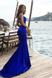 Niulatu Sapphire Halter Open Back Mermaid Long Prom HZ1007