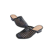 Niulatu Women's Sandals Beach Shoes Slippers Hollow Out Mid Heels Korea Style Footwear Antiskid Platform Shoes Zapatos De Mujer DJSE