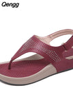 Niulatu Woman Retro Sandals Women Flip Flops Female Hook Loop Thong Beach Shoes Casual Flat Ladies Sewing Outside Sandals Summer DJSE