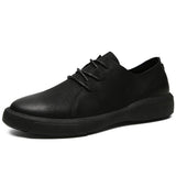 Niulatu Sale Large Size Men Leather Casual Shoes Outside High Quality Comfort Footwear Fashion All-match Sneakers Black DJSE