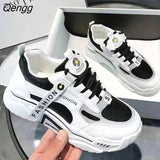 Niulatu Reflective Platform Footwear Women Thick sole Shoes Korean Dad Chunky Sneakers Mixed Color Women's Vulcanize Shoes DJSE
