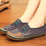 Niulatu Women Flats Shoes Autumn Retro Female Sneakers Old Beijing Cloth Shoes Mujer Slip-On Breathable Lazy Mom Shoes Zapatillas Mujer DJSE