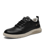 Niulatu Men's genuine Leather Casual Shoess lace up Trend Comfortable Men Shoes outdoor Sneakers British Fashion Men High Top Moccasins DJSE