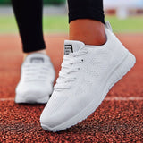 Niulatu Women Casual Shoes Fashion Breathable Walking Mesh Flat Shoes Sneakers Women 2025 Gym Vulcanized Shoes White Female Footwear DJSE