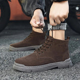 Niulatu and Winter Work Boots Men's British Tactical Ankle Boots Fashion High Top Men's Shoes 2025 New Sapatos Para Hombre DJSE