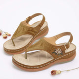 Niulatu Summer Women Premium Orthopedic Open Toe Sandals Vintage Anti-slip Breathable Leather 2025 Casual Female Platform Shoes DJSE