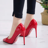 Niulatu Women Pumps High Heels Shoes Woman Stiletto Pointed Toe Female Sexy Party Shoes Office Lady Wedding Party Plus Size DJSE