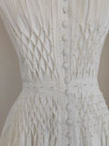 Niulatu A line V neckline White Lace Vacation Dress Short Birthday Dresses SD177