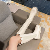 Niulatu Boots Women Zipper Leather Shoes 2025 Autumn Thick Bottom Platform Ladies Knee High Boots Elegant Fashion Female Footwear DJSE