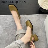 Niulatu Elegant Women Sandals Fashion Ladies Elastic Band Flat Heel Mule Shallow Slingback Party Dress Shoes Sandalias Mujer DJSE
