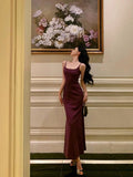 Sexy Mermaid Spaghetti Straps Grape Sleeveless Prom Dresses Party Dress Summer Birthday Outfits 20th Birthday Dresses HZ1214