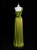 Niulatu One Shoulder Green Slit Prom Evening Dress HZ1007