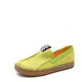 Niulatu stitching shoe covers, faux leather loafers, flat-bottomed casual spring round-toed single shoes, tendon bottom DJSE