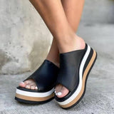 Niulatu 2025 New Summer Open Toe Sandals Ladies Fashion Platform Slippers Outdoor Casual Women's Shoes Large Size DJSE