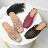 Niulatu Women's Sandals Beach Shoes Slippers Hollow Out Mid Heels Korea Style Footwear Antiskid Platform Shoes Zapatos De Mujer DJSE