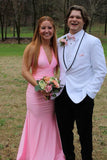 Halter Pink Fitted Long Formal HZ0308