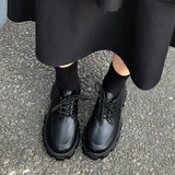 Niulatu platform shoes lolita shoes Oxfords Women heels School Uniform Jk Student Shoes Girls Women Kawaii Platform low Heel boots DJSE