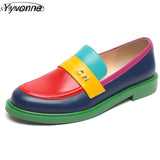 Niulatu Women Flats 2025 Genuine Leather Sneakers Round Toe Slip On Chunky Loafers Flats Platform Brogues Ladies Summer Gladiator Shoes DJSE