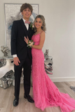 Niulatu Mermaid Scoop Neck Lace Up Prom Dresses Evening Dresses HZ1007