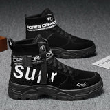 Niulatu Winter Men's Booties Fashion Personality British Style Mens Canvas Shoes Warm Comfort High-Top Tooling Male Tide Boots DJSE