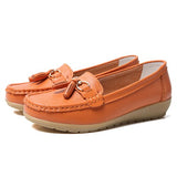 Niulatu Woman Flat Female Moccasins Tassel Loafers Ladies Wedges Women Solid Comfort Mom Shoes Women's Footwear Plus Size 44 DJSE