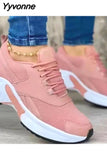 Niulatu Thick Bottom Sneakers Fashion Casual Wedge Sneakers Ladies Lace Up Mesh Women Vulcanized Shoes Plus Size Women's Shoes DJSE